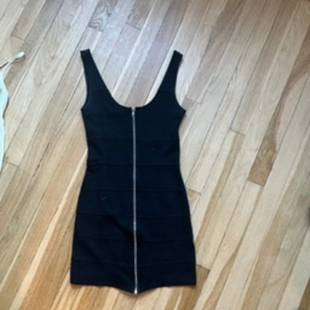 Black Bandage Dress with Zipper Front